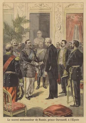 Il presidente Faure riceve il principe Urusov, il nuovo ambasciatore russo in Francia, al Palazzo dell